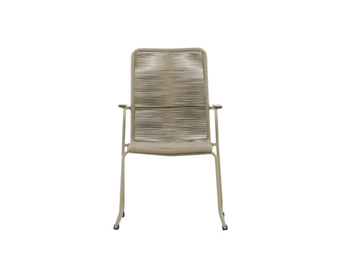 Trädgårdsfåtölj med armstöd och repklädsel