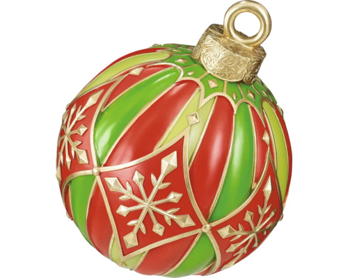 Julgranskula MICA röd/grön 39x39,5x46 cm Dekorativ julgranskula med snöflingamönster