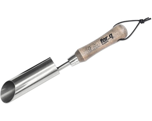 Planteringspinne i metall med trähandtag