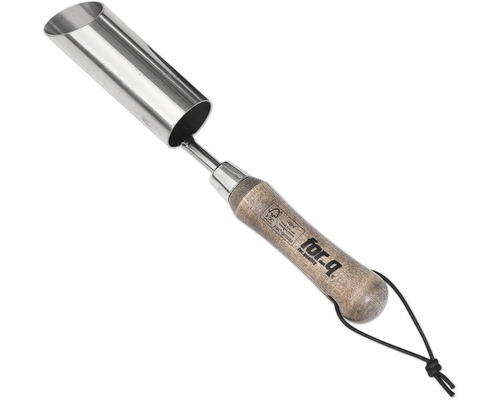 Planteringspinne i rostfritt stål med trähandtag