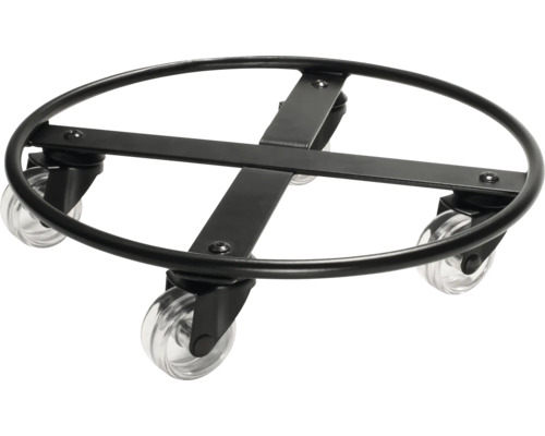 Blomvagn WAGNER SYSTEM stål Ø25x6,5cm svart Växtrullare av metall med hjul