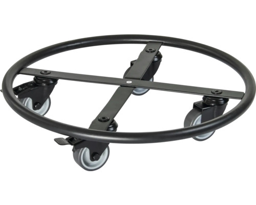 Blomvagn WAGNER SYSTEM stål Ø38x8cm svart Växtrullare av metall med fyra hjul