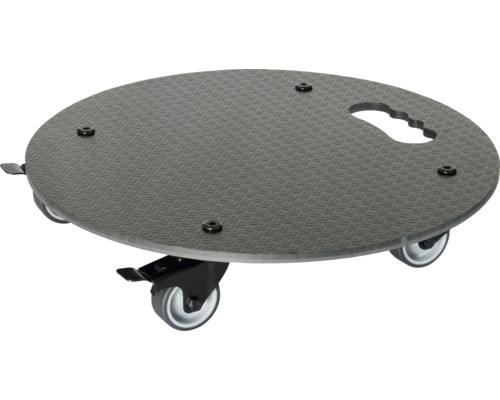 Blomvagn WAGNER SYSTEM komposit Ø38x7,5cm svart Möbelrulle med handtag och bromsar