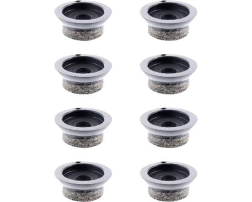 Möbeltassar WAGNER SYSTEM QuickClick Ultrasoft Ø20mm svart/grå 8-pack Åtta möbelglidare med glidyta av filt