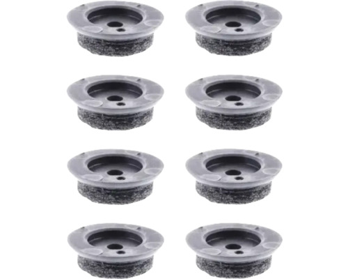 Möbeltassar WAGNER SYSTEM QuickClick Ultrasoft Ø25mm svart/grå 8-pack Åtta möbelglidare av filt och plast
