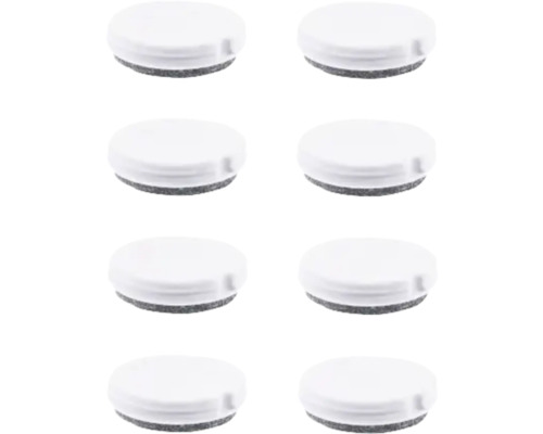 Möbeltassar WAGNER SYSTEM QuickClick Ultrasoft Ø20mm vit/grå 8-pack Åtta runda magneter för whiteboardtavlor