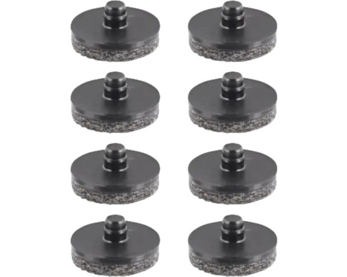 Möbeltassar WAGNER SYSTEM QuickClick Ultrasoft Ø20mm svart/grå 8-pack Åtta möbelglidare av plast och filt