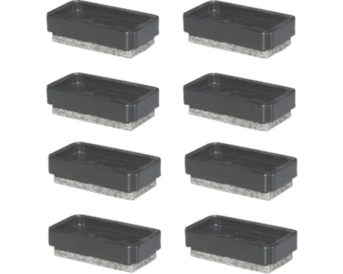 Möbeltassar WAGNER SYSTEM QuickClick Ultrasoft 31x17mm svart/grå 8-pack Åtta taveltrasor med svart handtag och grå svamp