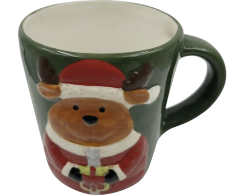 Mugg med renmotiv och handtag