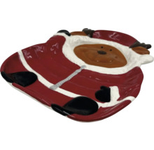 Dekorativ skål i form av en jultomte med ett renansikte