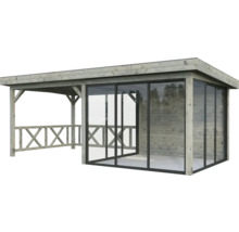 Paviljong PALMAKO Lenna Slide 16,6m² set 404 588x300cm doppimpregnerad grå