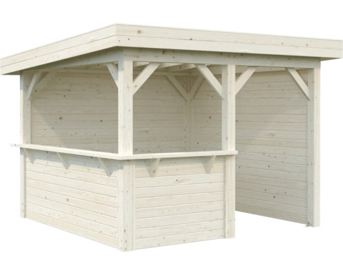 Paviljong PALMAKO Lenna 8,3m² set 303 obehandlad Trädgårdspaviljong i trä med tak