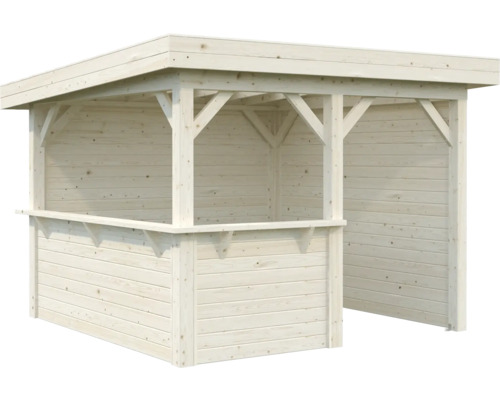 Paviljong PALMAKO Lenna 8,3m² set 303 doppimpregnerad Trädgårdsbar i trä med tak
