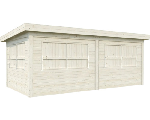 Trädgårdsskjul med fönster