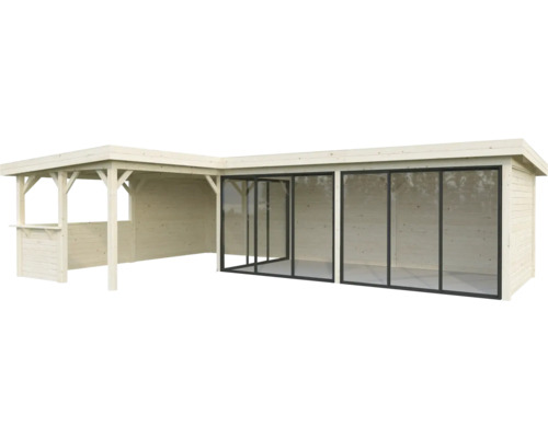 Paviljong PALMAKO Lenna 33,2 m² set 420 Slide obehandlad