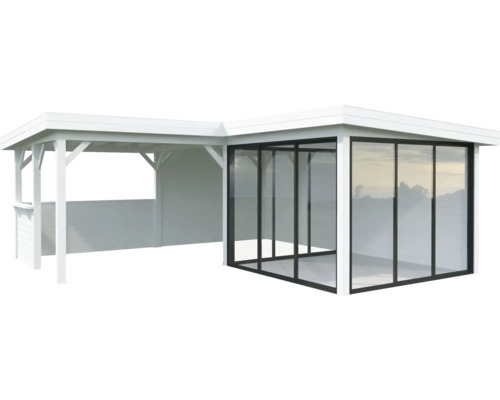 Paviljong PALMAKO Lenna 24,9 m² set 410 Slide vit