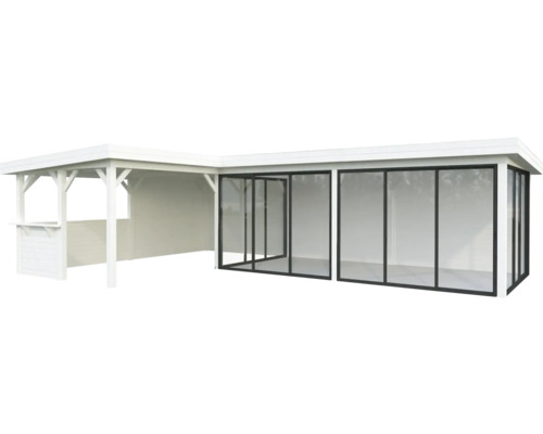 Paviljong PALMAKO Lenna 33,2 m² set 421 Slide vit