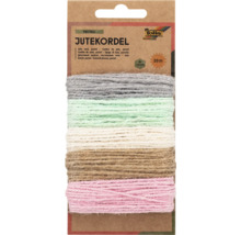 Jutesnöre i olika pastellfärger, 20 meter lång