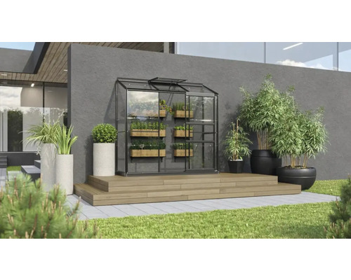 Växthus VITAVIA Ida 1300 193x69cm 1,3m² svart