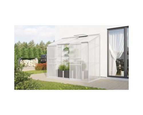 Växthus VITAVIA Ida 3300 4mm polykarbonat 255x132cm 3,3m² aluminium inkl. sockel Växthus VITAVIA Ida 3300 4mm polykarbonat 255x132cm 3,3m² aluminium inkl. sockel