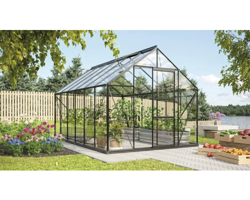 Växthus VITAVIA Merkur 9900 383x257cm 9,9m² svart