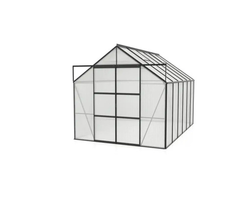 Växthus med polykarbonatplattor och stålram