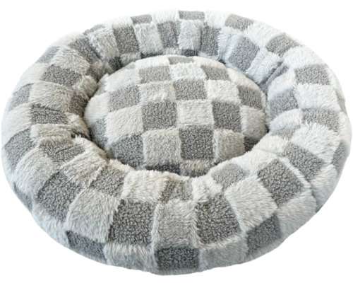 Vadderad djurbädd med rutmönster