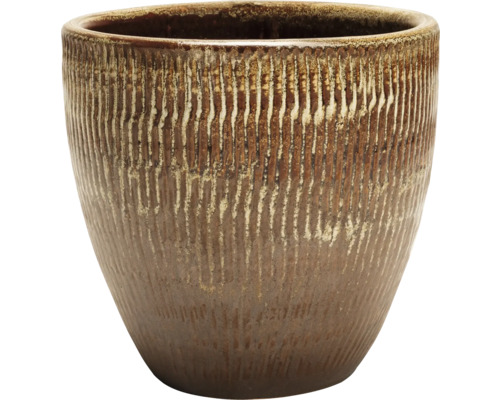 Keramisk planteringskärl med vertikala räfflor