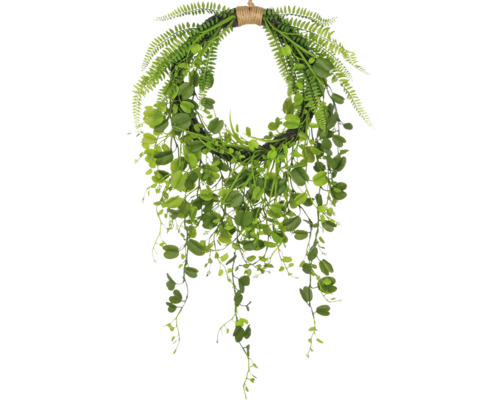 Konstväxt krans mix blad hängande ca Ø45/90cm