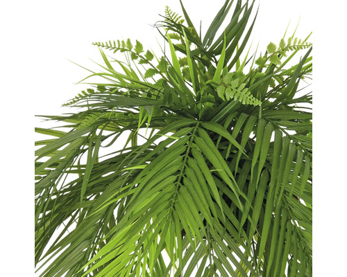 Närbild av en konstgjord växt med gröna blad