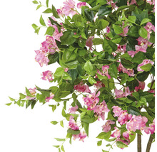 Konstgjort bougainvilleaträd med gröna blad och rosa blommor