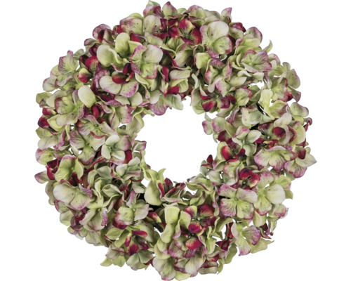 Konstväxt Hortensiakrans 38cm grön Dekorativ blomsterkrans för inomhusbruk