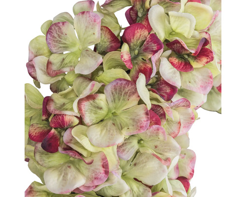 Närbild av konstgjorda hortensiablommor