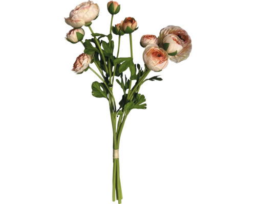 Konstgjord smörblomsbukett med flera blommor och gröna blad.