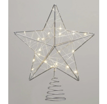 Stjärnformad julgransspira i metall med belysning