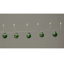 Ljusslinga med gröna julgranskulor