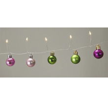 Ljusslinga med julgranskulor