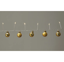 Ljusgirlang med gyllene julkulor