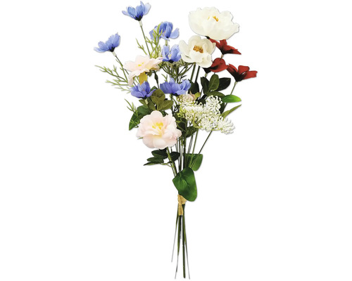 Blombukett med olika konstgjorda blommor