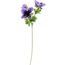 Konstgjord anemon med stjälk och blad