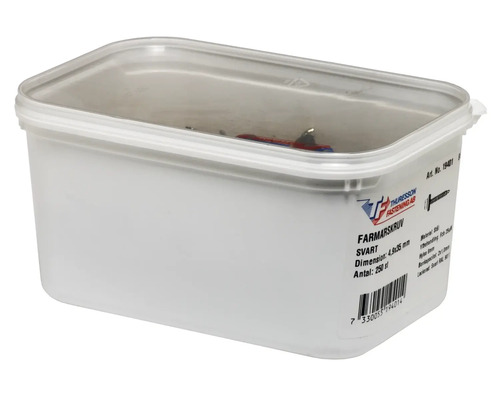 Skruvar i plastbehållare med transparent lock