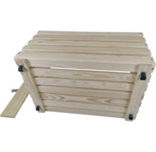 Träbänk för plantering med hjul