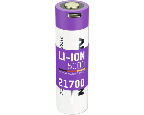 21700 litiumjonbatteri med 5000 mAh och German Quality Check