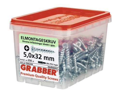 Grabber monteringsskruvar 5,0x32 mm i behållare