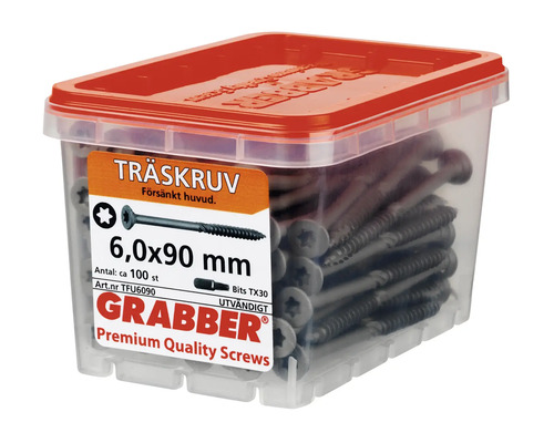 Träskruvar 6,0x90 mm i behållare