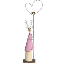 Dekorativ renfigur med värmeljushållare i hjärtform