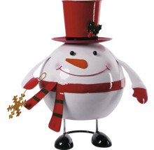 Snögubbe figur med cylinderhatt och halsduk som dekoration