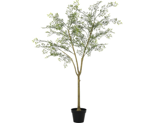 Konstgjort träd i kruka med gröna blad för dekoration