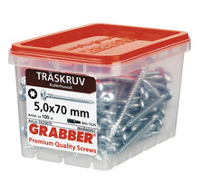 Grabber träskruvar 5,0x70 mm i behållare