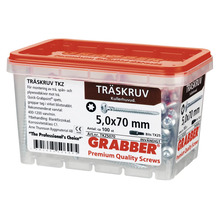 Grabber träskruvar 5,0x70 mm i behållare